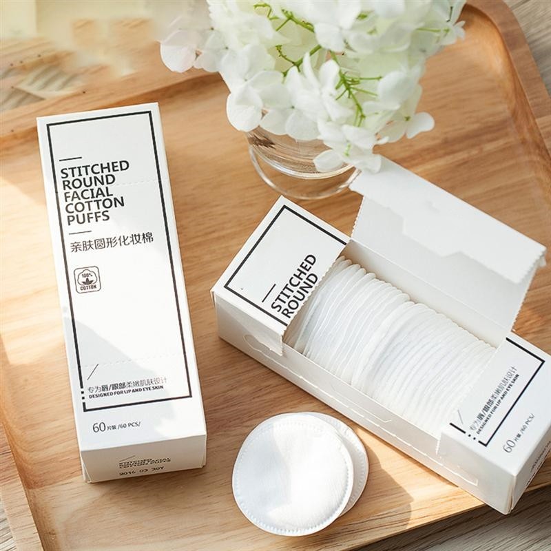 Stitched Round Facial Cotton Puffs