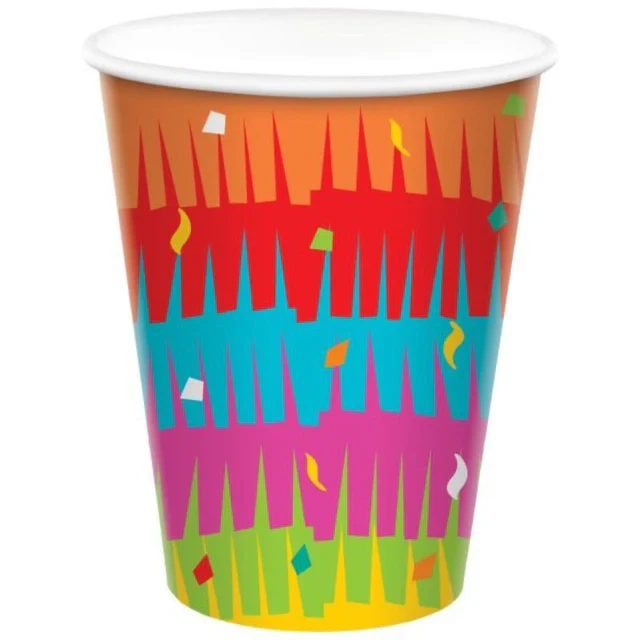 Fiesta 9oz / 266ml Paper Cups - Pack of 8