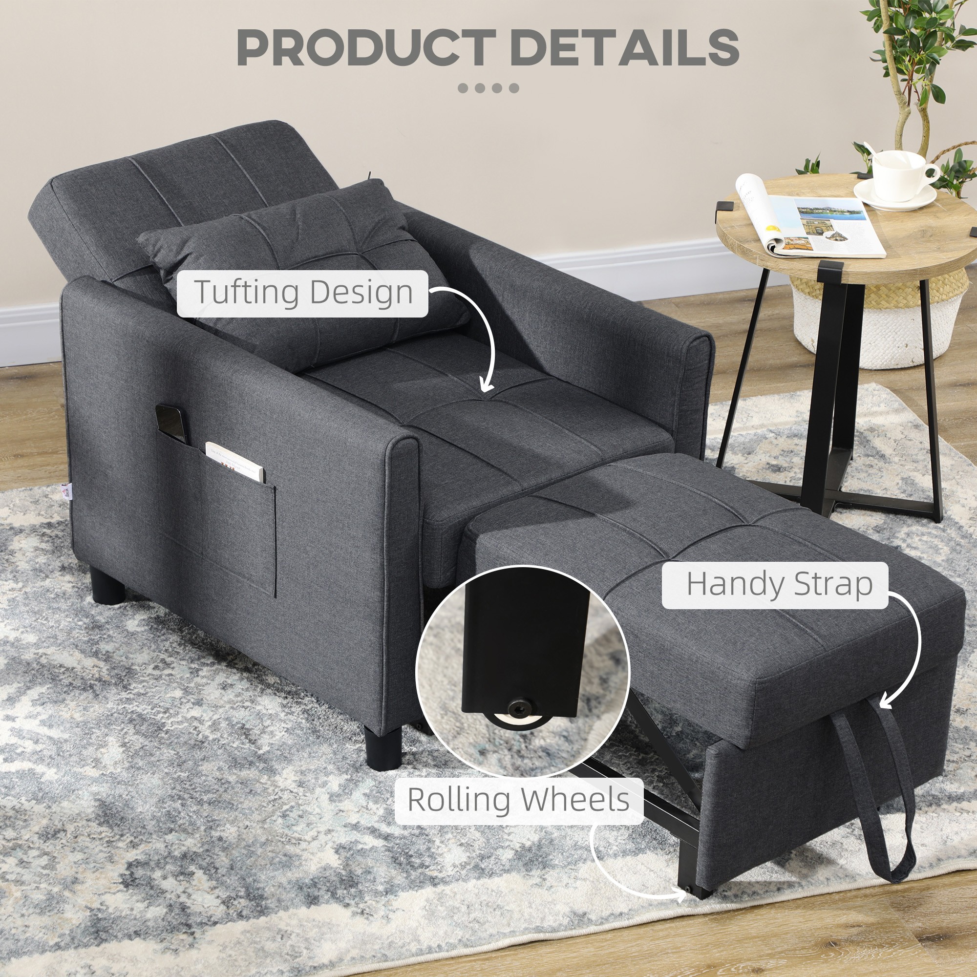 Single Sofa Bed Chair