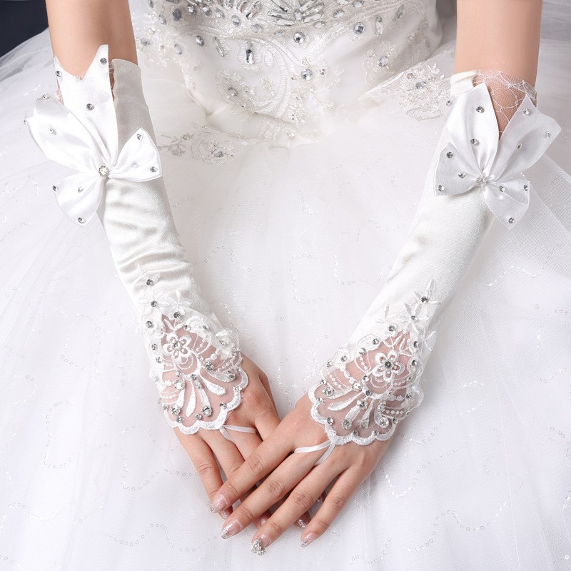 Flower Lace Wedding Gloves