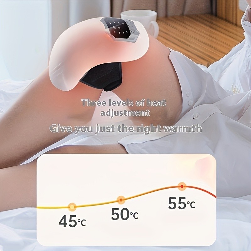 New Electric Heating Knee Joint Massager Hot Compress, Warm and Vibrating Massager for Elderly Knee Pads