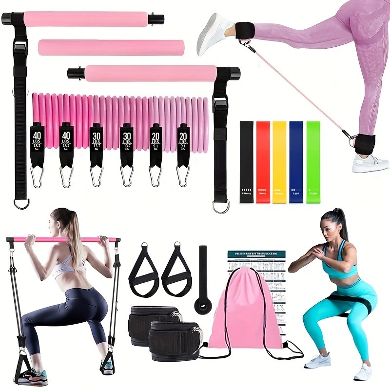 19pcs 3-Section Pilates Stick  Multi-Functional Fitness Equipment for Home Pilates and Yoga