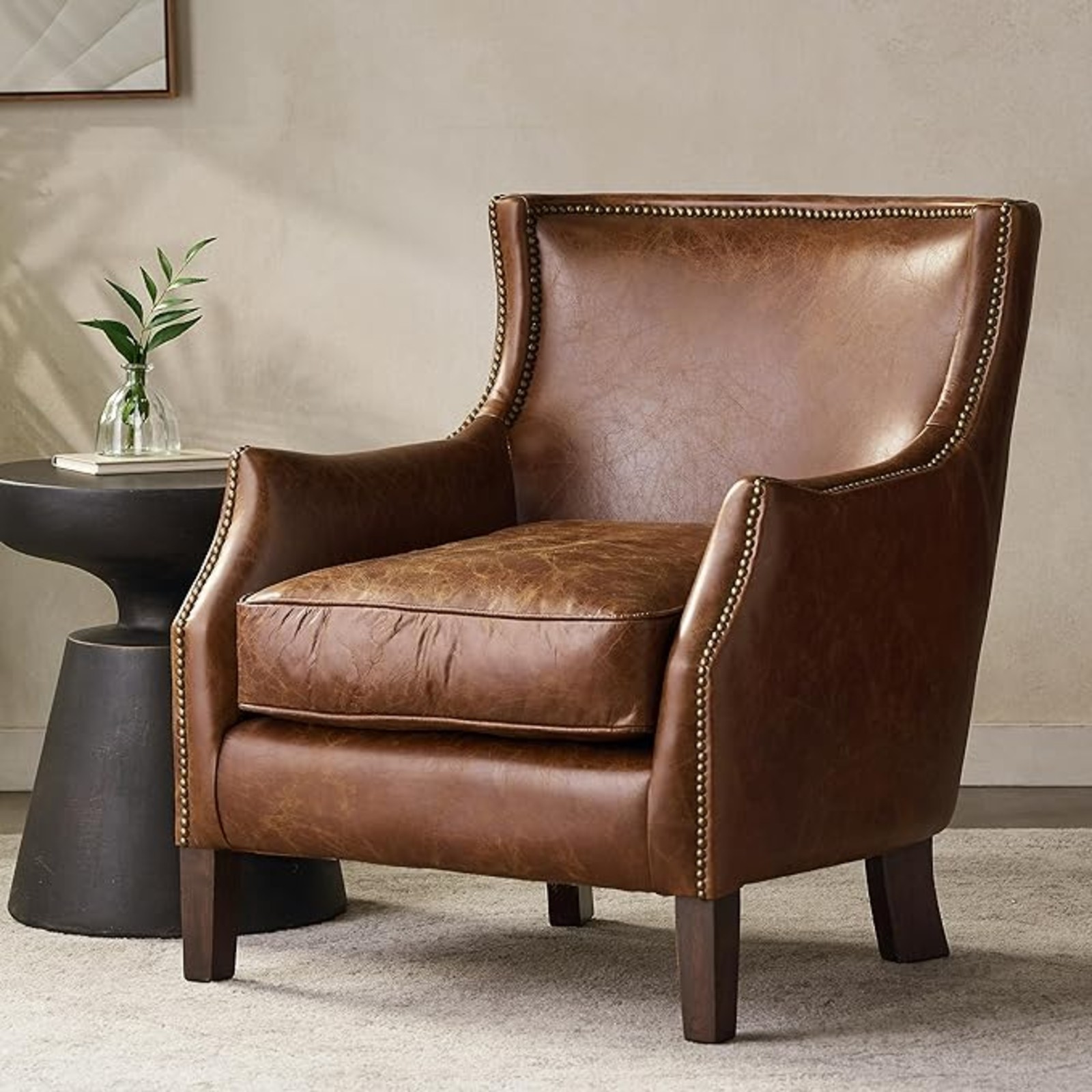 Leather Wingback Chair