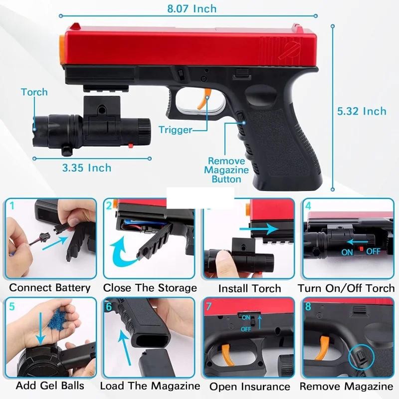Glock 17 Toy Gel Ball Blaster with Drum