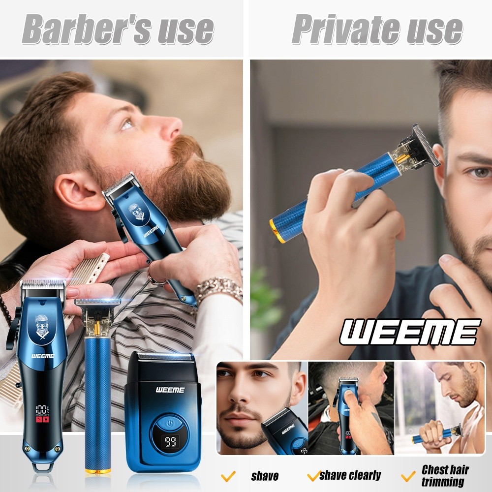 4pcs Set Men's Electric Hair Trimmer | Nose Hair Trimmer and Shaving Kit, Wireless USB Charging, Lithium Battery, Professional Grooming Tool, Gradient Design, Ideal Gift for Men