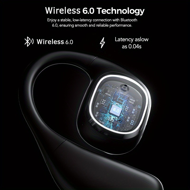 HTC NE11 Wireless Sports Earphones with LCD Smart Screen, Various Sound Effects, AI Intelligent Real-Time Translation, Wireless 6.0 Low Latency, Perfect for Gaming and Calls  Ear Hooks Never Fall Off, Comfortable and Stable Wearing, Suitable for Active L