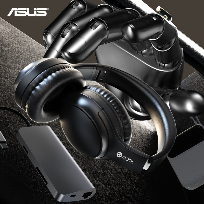 ASUS Wireless Over-Ear Headphones, ANC Active Noise Cancellation, Immersive Sound, Adjustable Foldable Design, Comfortable Fit for All Ear Shapes, Built-in Microphone, Ideal for Gamers and Movie/Music Enthusiasts