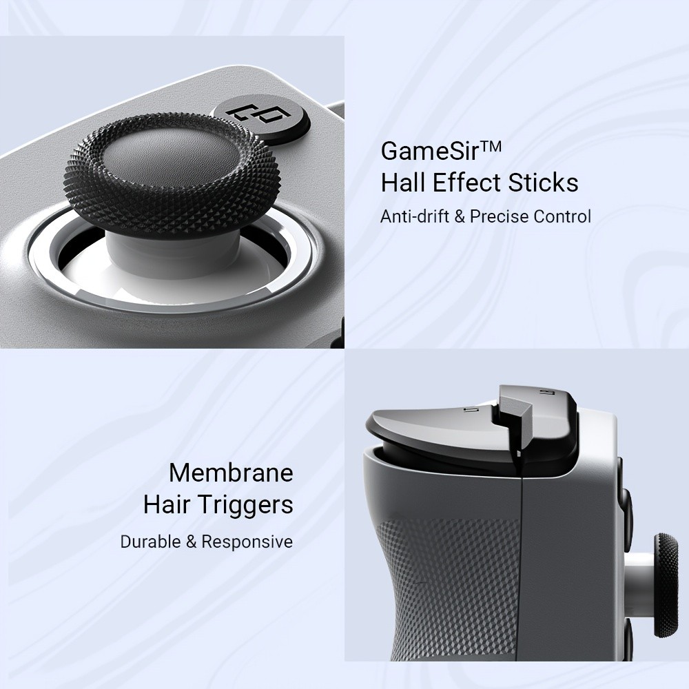 GameSir X5 Lite Mobile Gamepad | Hall Effect Sticks for FPS/MOBA, Ultra-Light 135g, Turbo Buttons, Pass-Through Charging, for iOS/Android, USB Connectivity - Grey