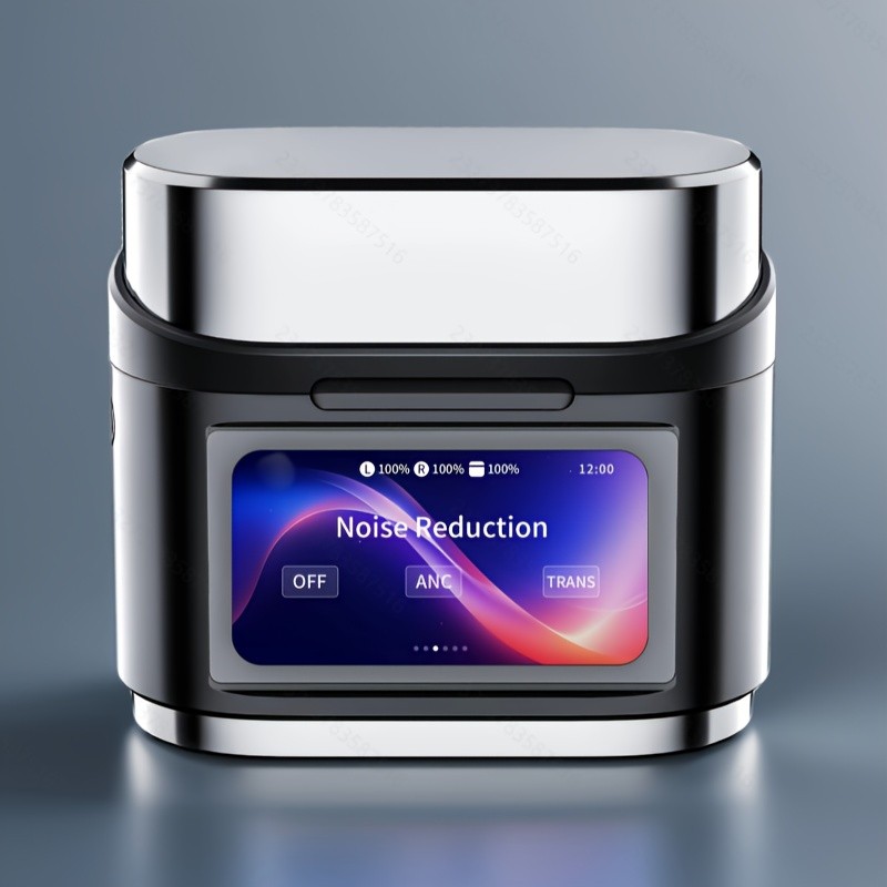 Active Noise-Canceling Headphones with Smart Digital Display Touchscreen, Wireless Earbuds Compatible with iPhone and Android, True Wireless TWS Earbuds, Featuring 6 Microphones for Perfect Calls, Voice Control, Up to 40 Hours of Gaming Time