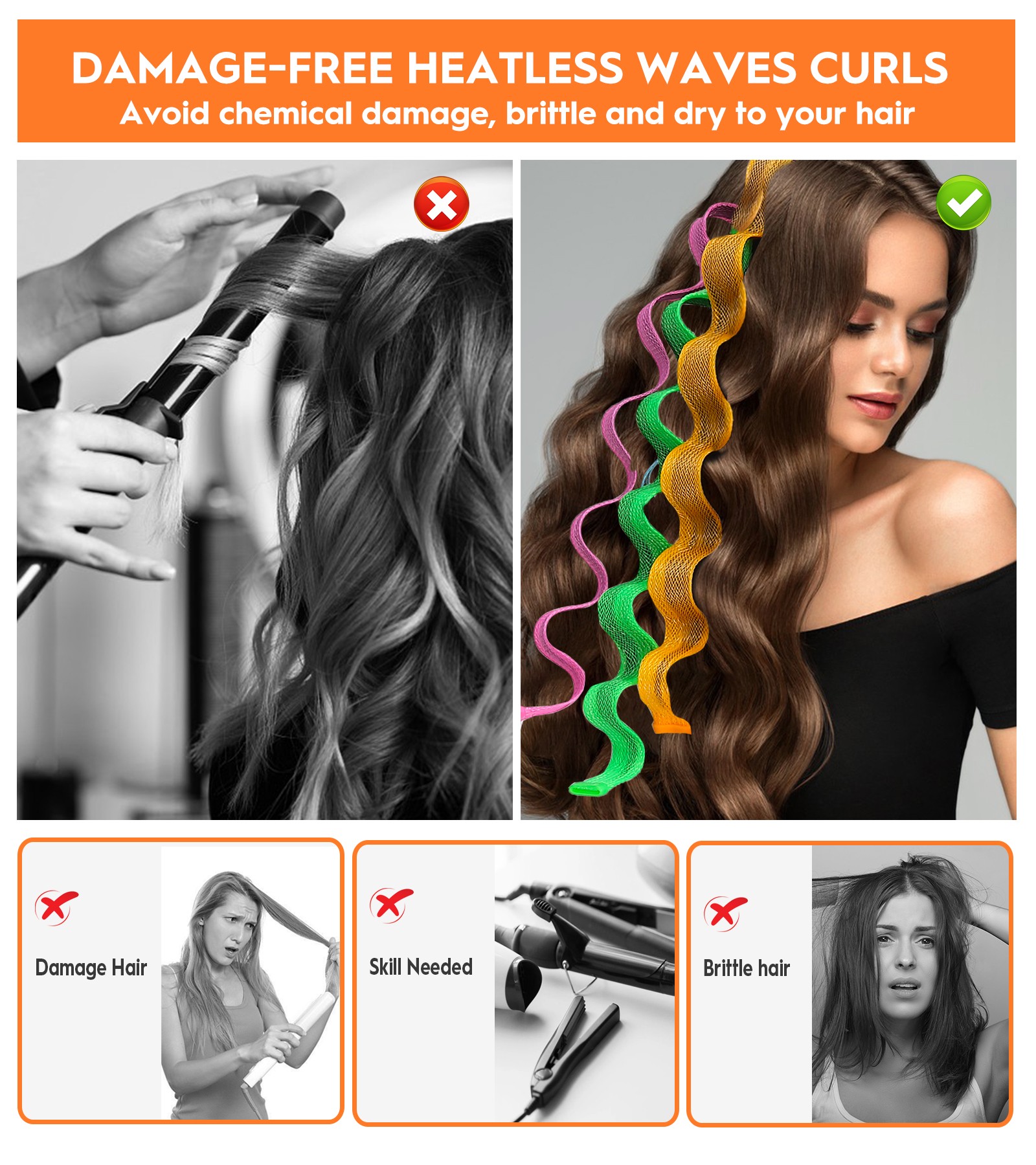 Heatless Hair Curlers
