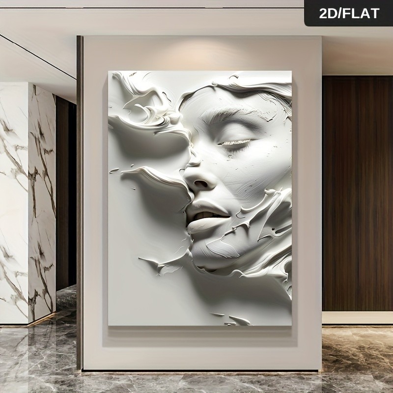 31.49*47.24in/80cm*120cm Flat 3D Modern Abstract Canvas Painting  Frameless Wall Art for Living Room & Bedroom