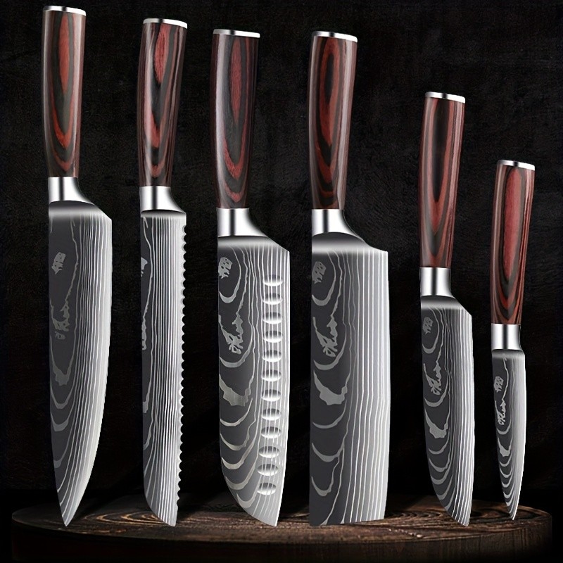 Premium Damascus Steel Kitchen Knife Set  Professional Sharpness & Timeless Craftsmanship