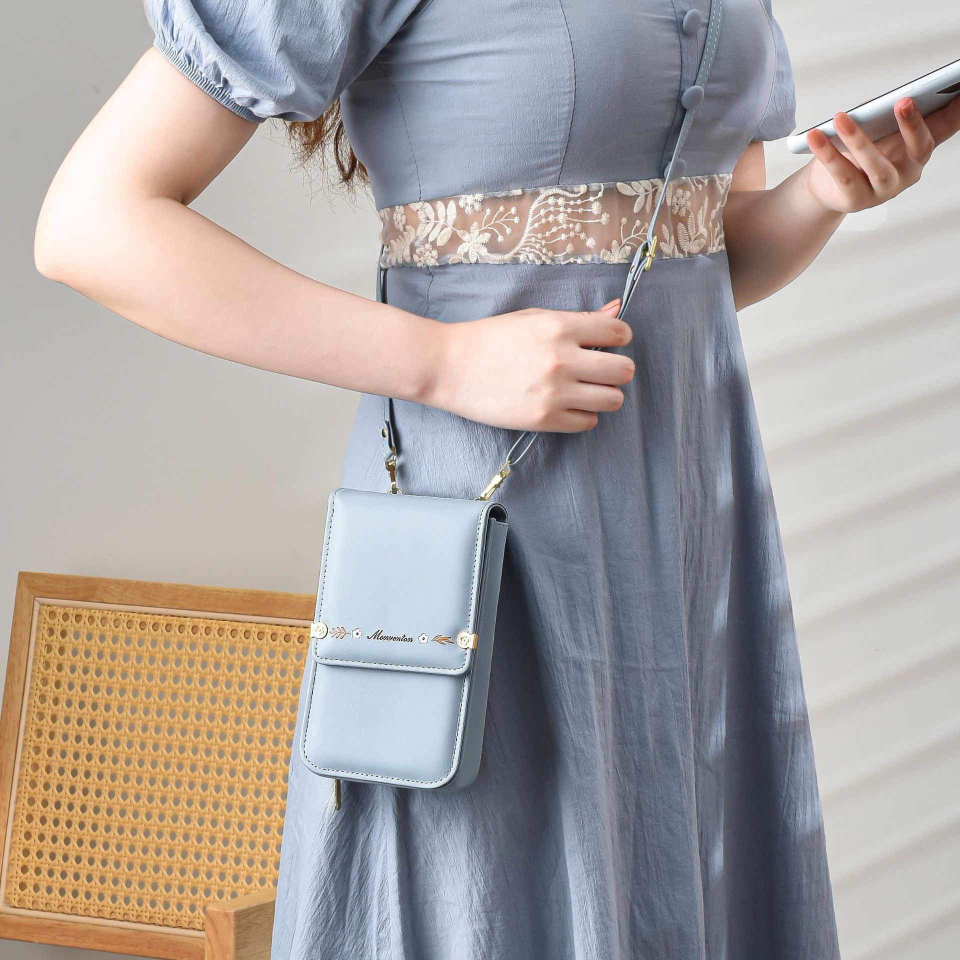 Women Sling Cross-Body Wallet with Mobile Cell Phone Holder