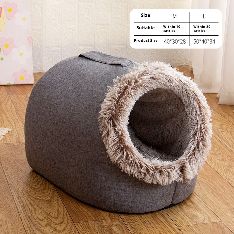 Winter Warm Pet Cave Bed