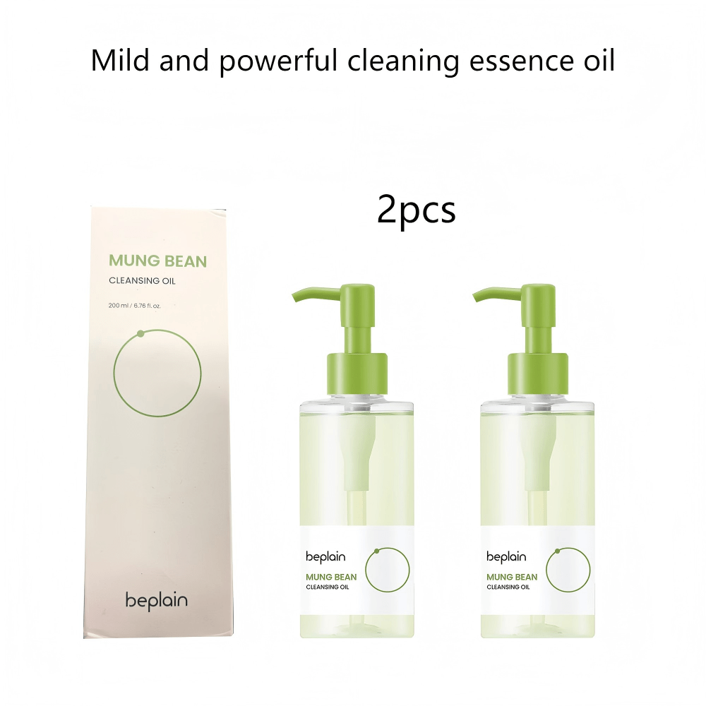 2 pcs beplain Mung Bean Cleansing Oil  All-in-One, Fragrance-Free, Non-Comedogenic Oil Cleanser