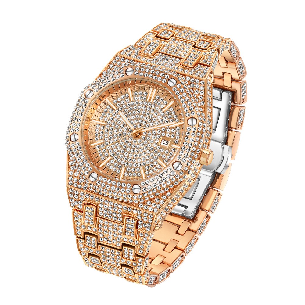 Glitz & Glamour Hip Hop Diamond Quartz Watch