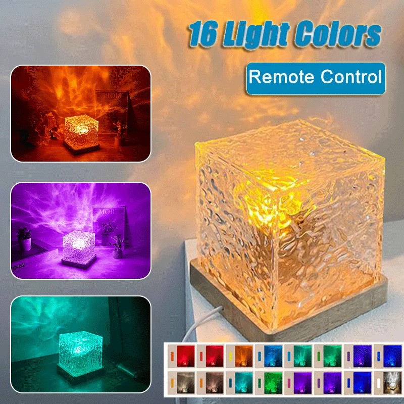 Night Light Flame Crystal Lamp