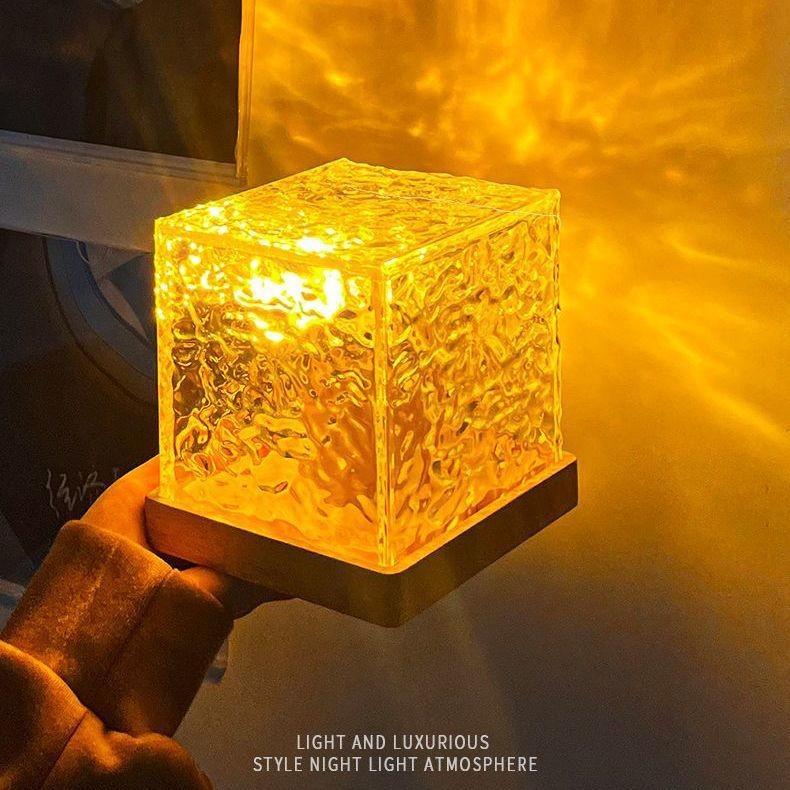 Night Light Flame Crystal Lamp
