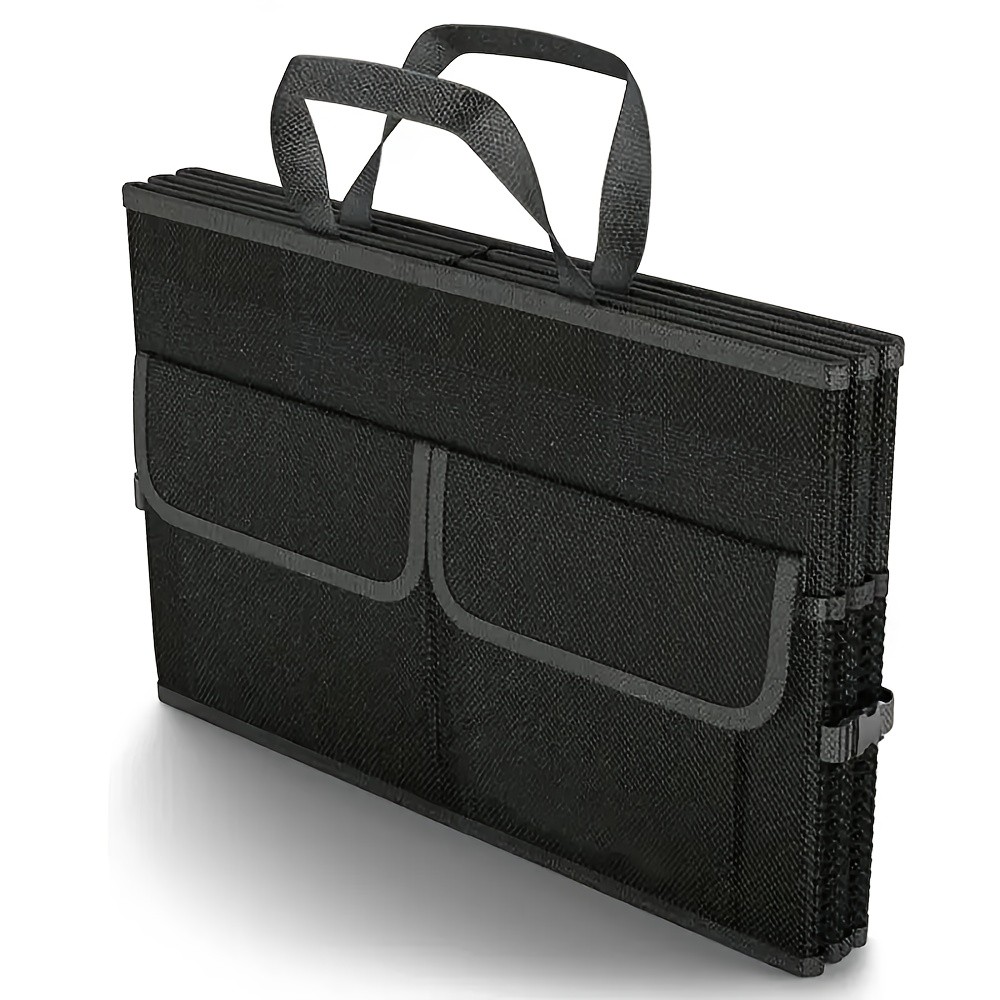 60L Heavy-Duty Foldable Car Trunk Organizer with Lid and Dividers