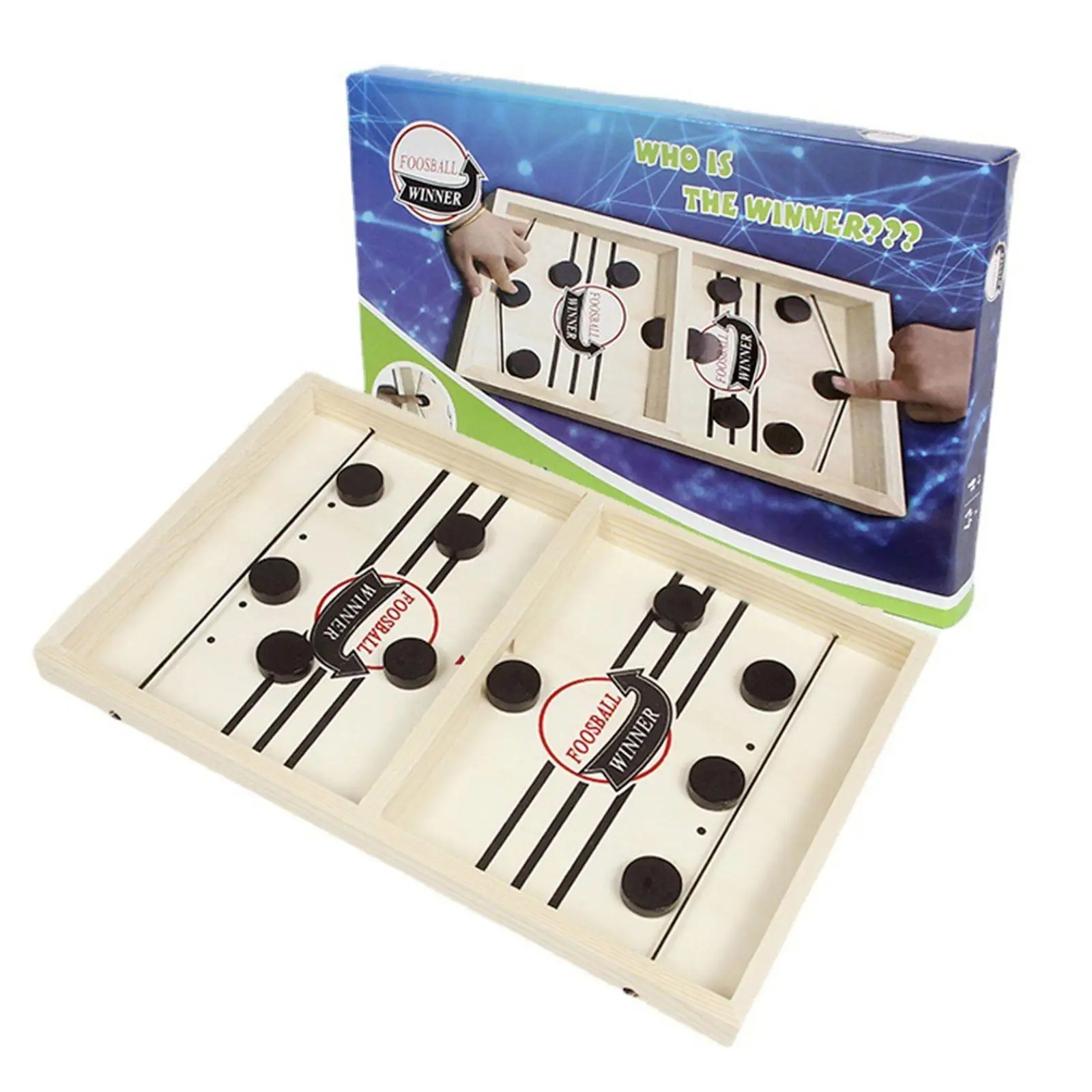 Wooden Bounce Chess - Fast Sling Puck Game
