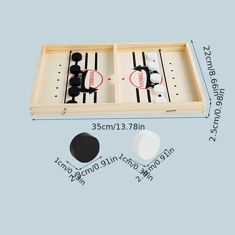 Wooden Bounce Chess - Fast Sling Puck Game