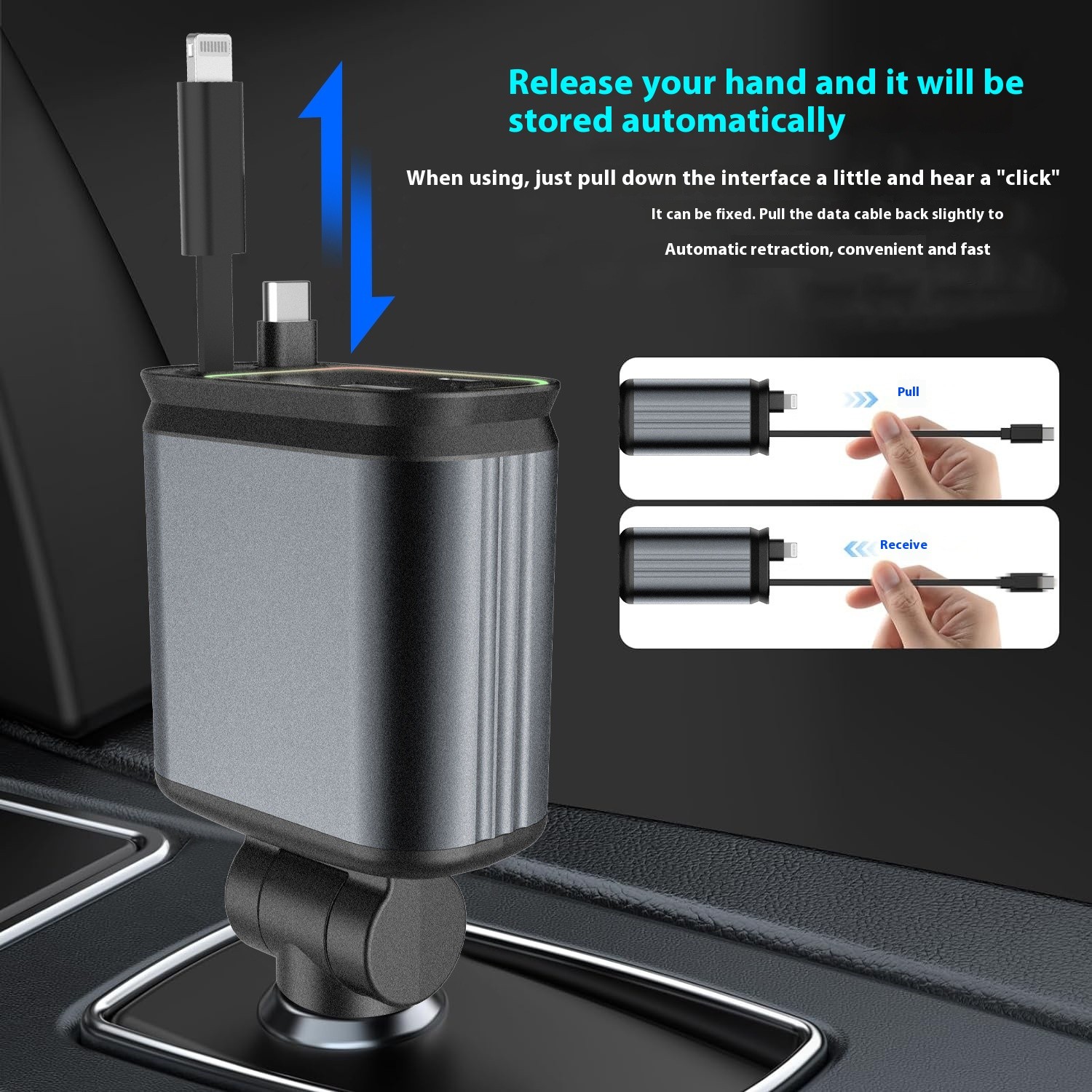 4 In 1 Retractable Car Charger Starlight