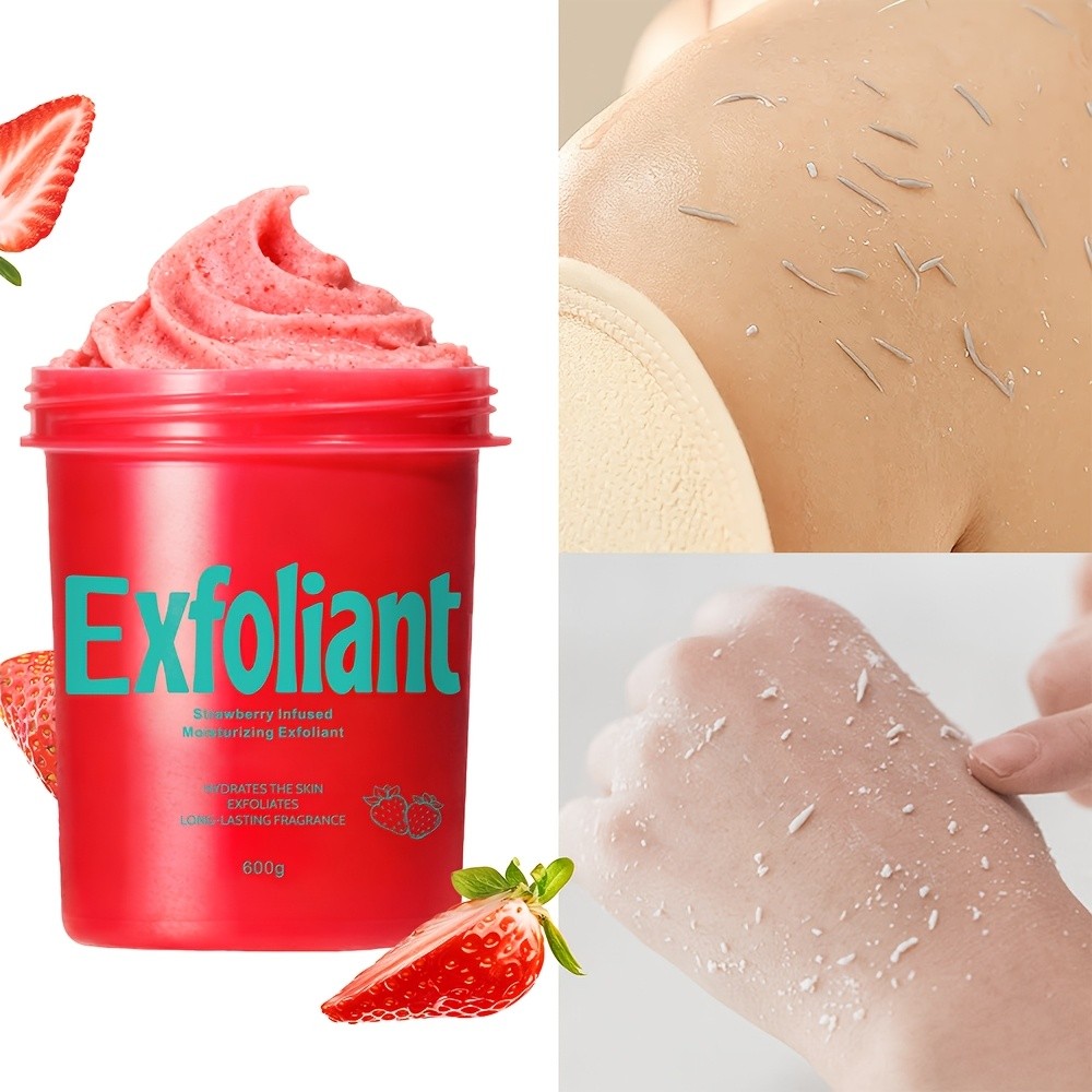 2 pcs Strawberry Infused Body Exfoliant  Smooth, Renew, and Glow