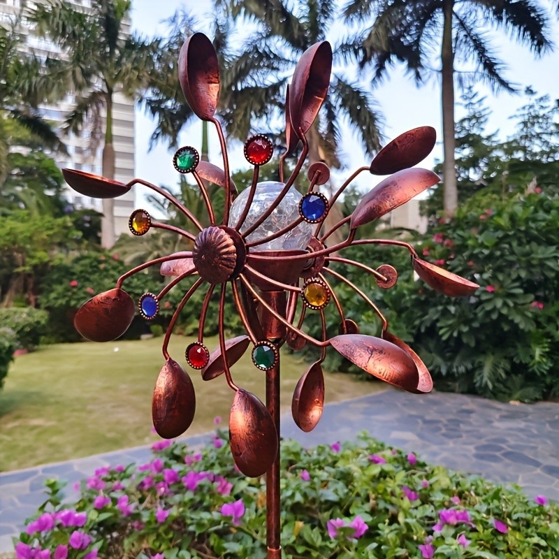 Solar-Powered Metal Wind Spinner