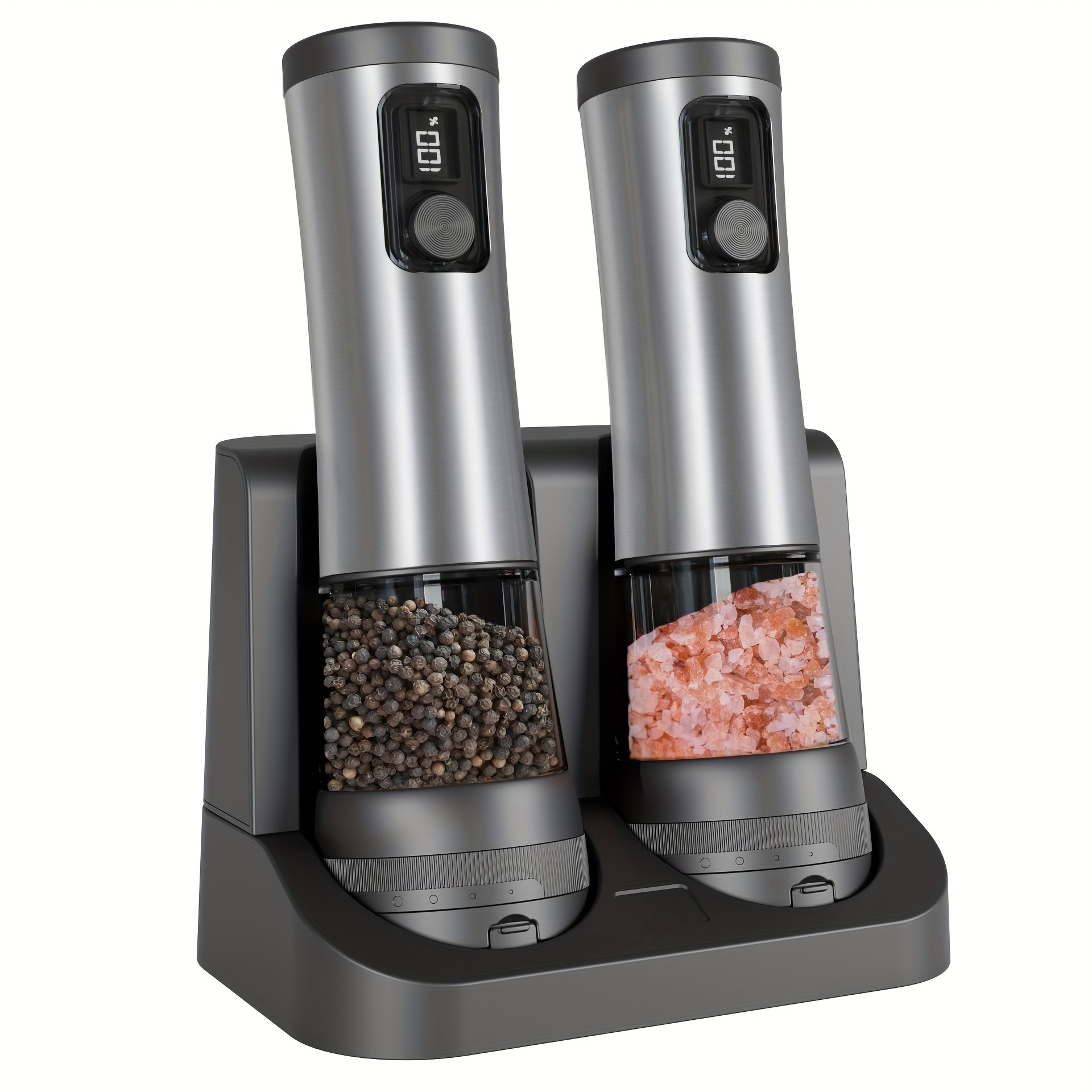 2-Pack Electric Salt and Pepper Grinder Set