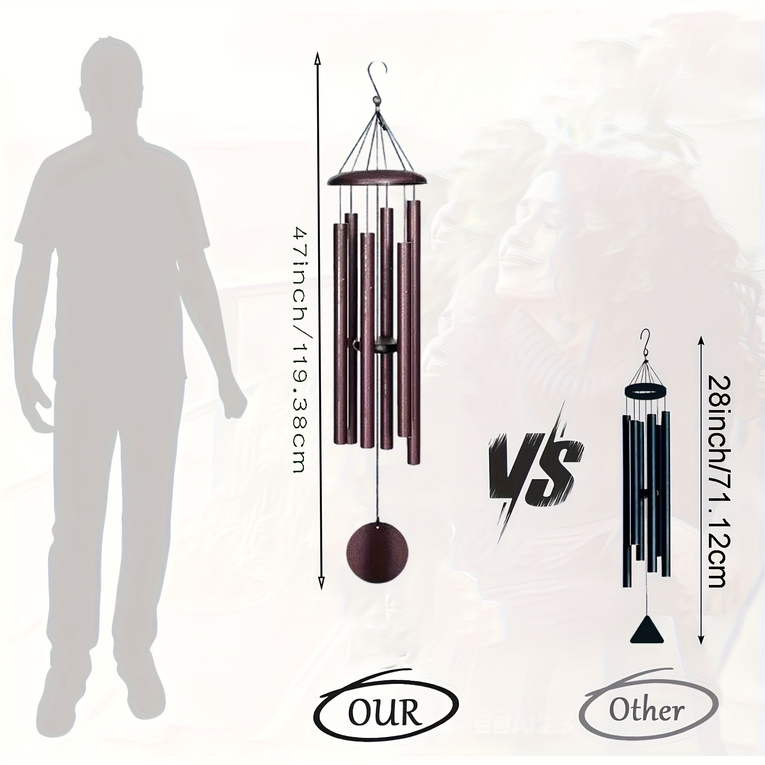 Large-Sized Blooming Red Wind Chime