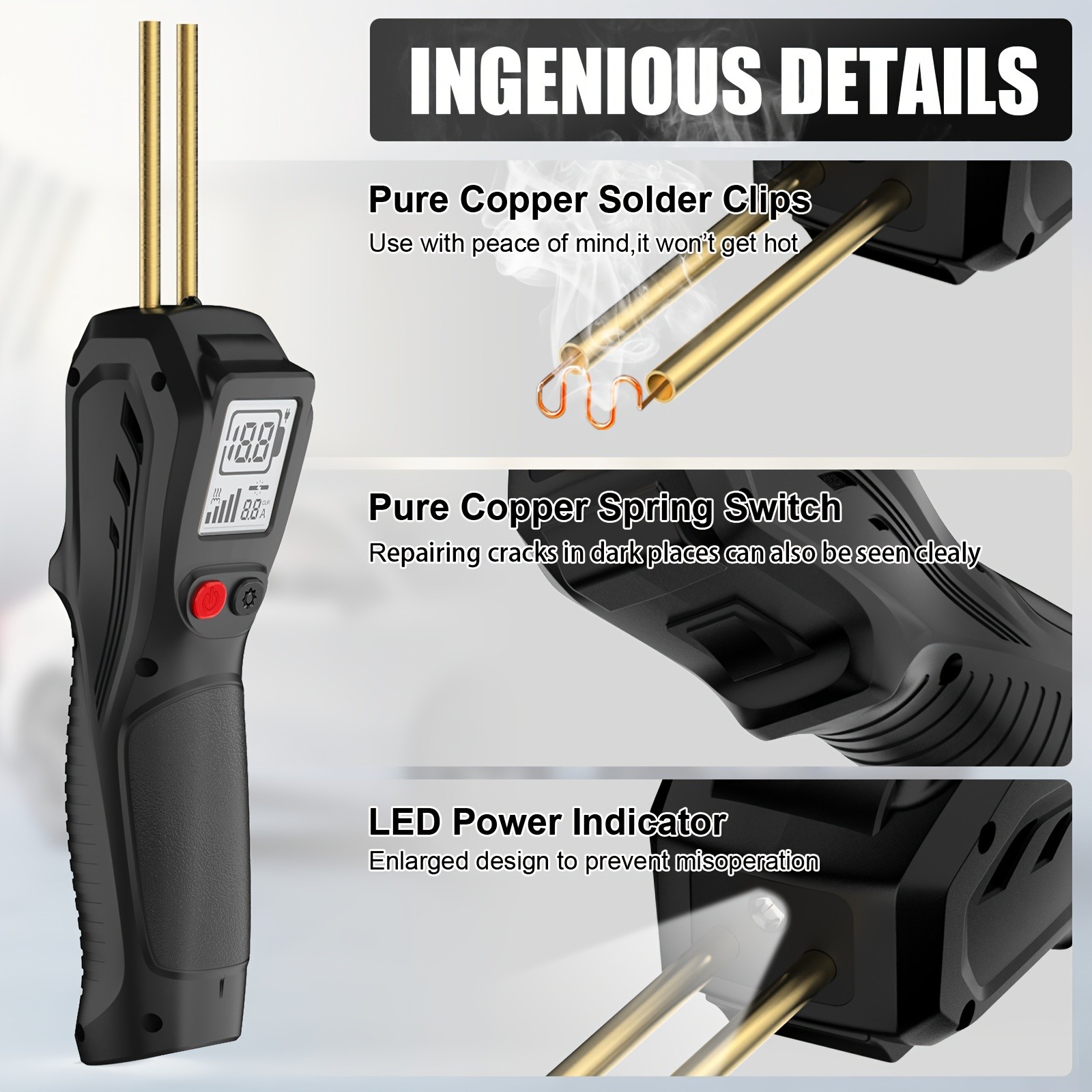 LCD Display Handheld Wireless Charging Plastic Welding Gun
