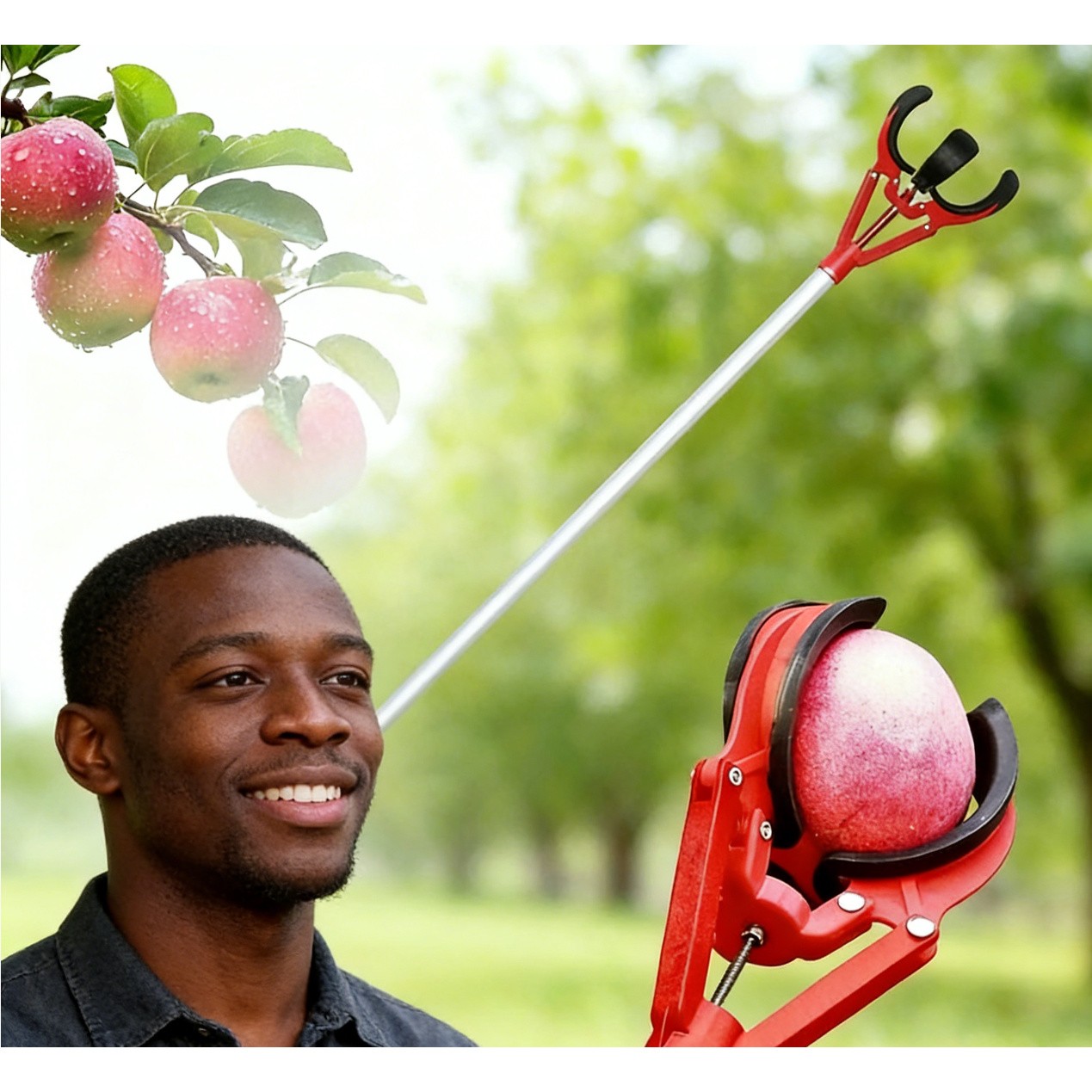 Tall Fruit Picker with Basket and Support Frame  Universal Type