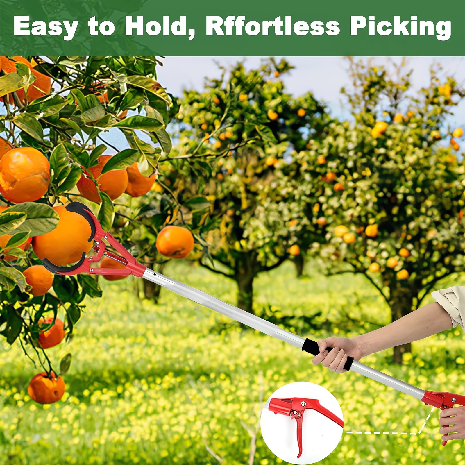 Tall Fruit Picker with Basket and Support Frame  Universal Type