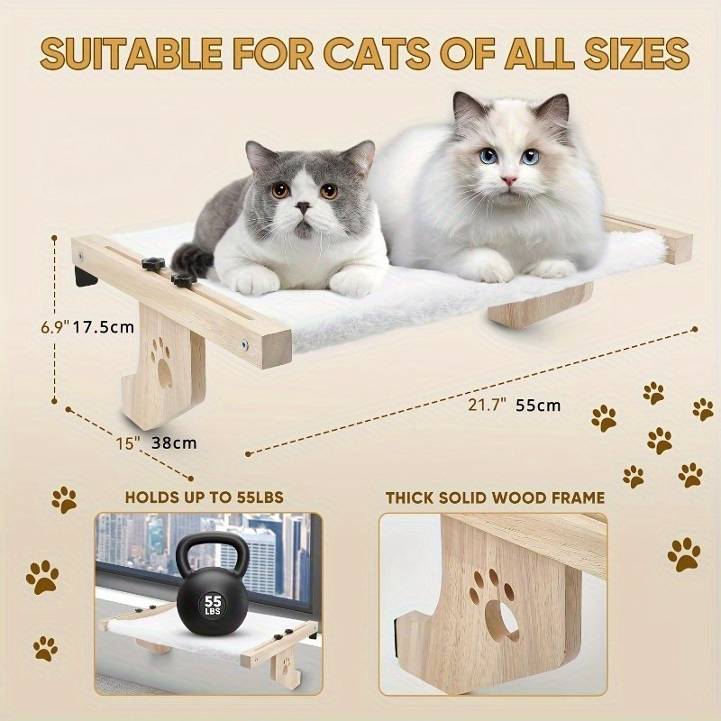 Adjustable Indoor Cat Hammock  Cat Window Perch
