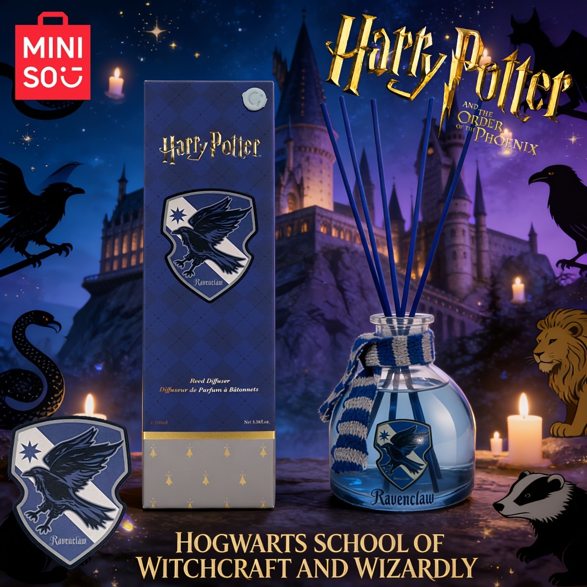 MINISO  Harry Potter Ravenclaw College Reed Diffuser