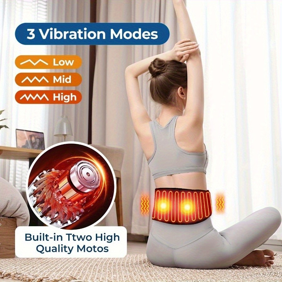 Cordless Heated Massage Waist Belt with Lumbar Support