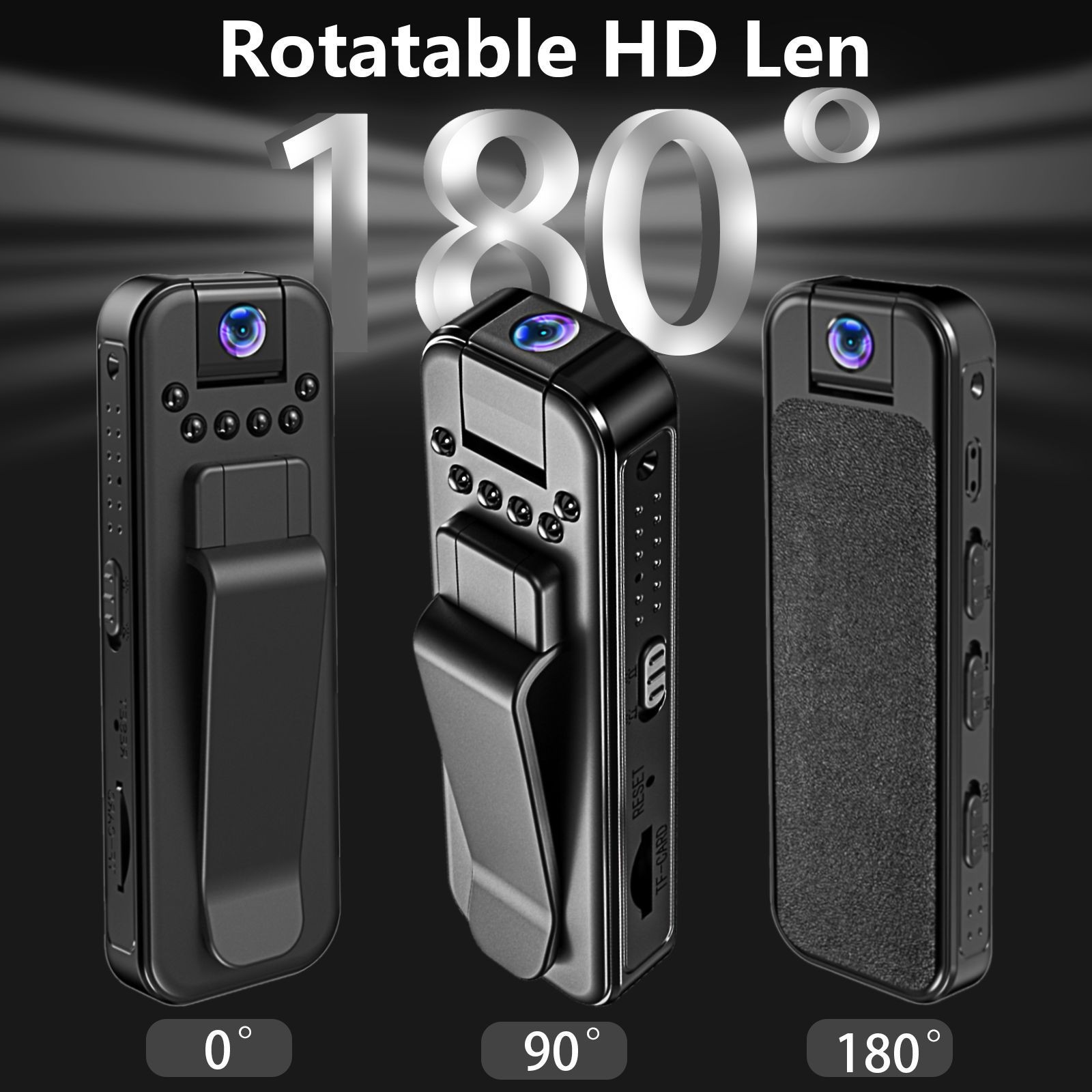 HD 1080P Rechargeable Mini Body Camera With Night Vison&Rotating Lens