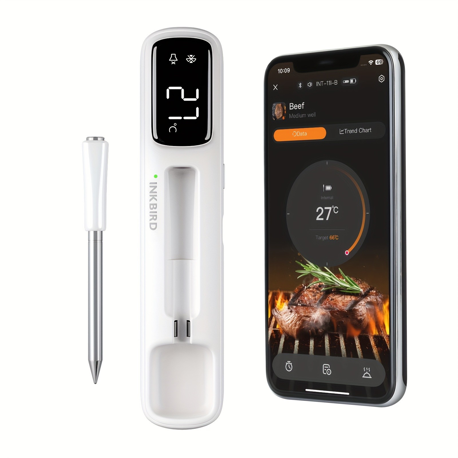 1000ft/305m Wireless Meat Thermometer