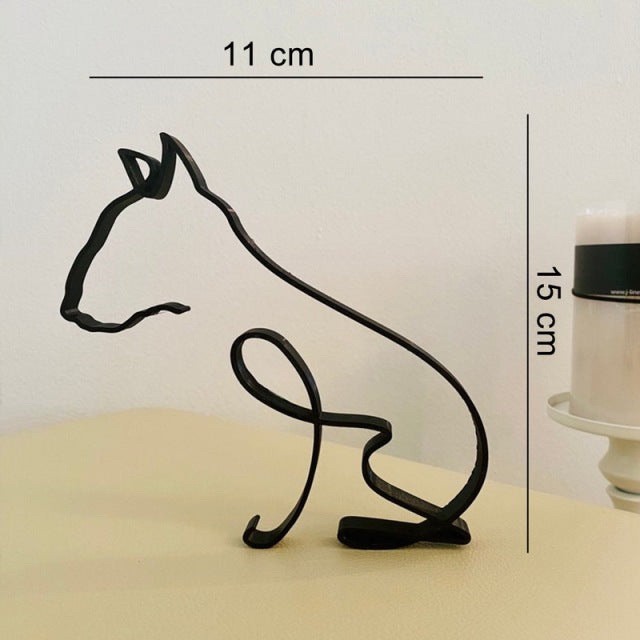 Dog Breed Line Art Sculpture