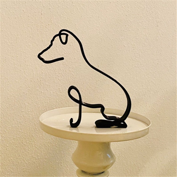 Dog Breed Line Art Sculpture