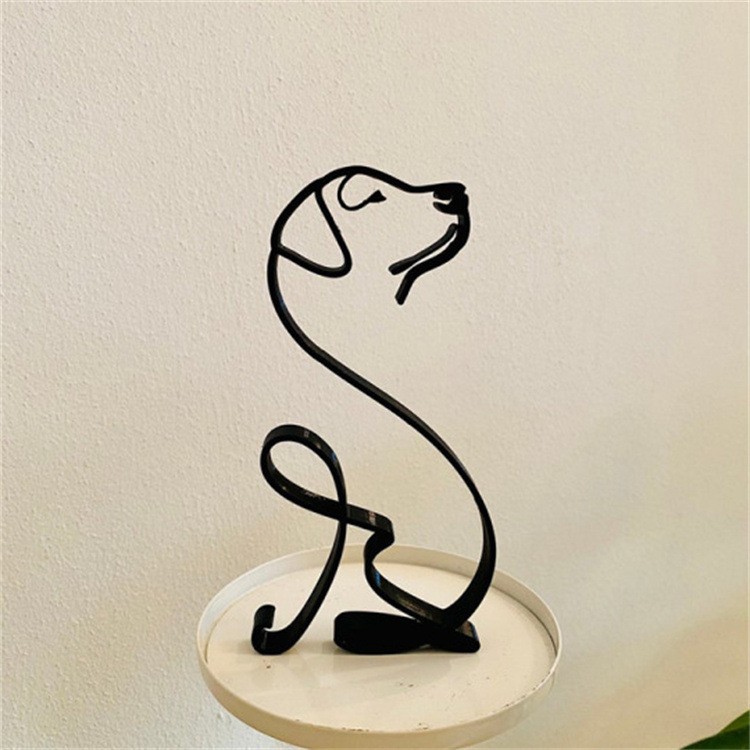 Dog Breed Line Art Sculpture