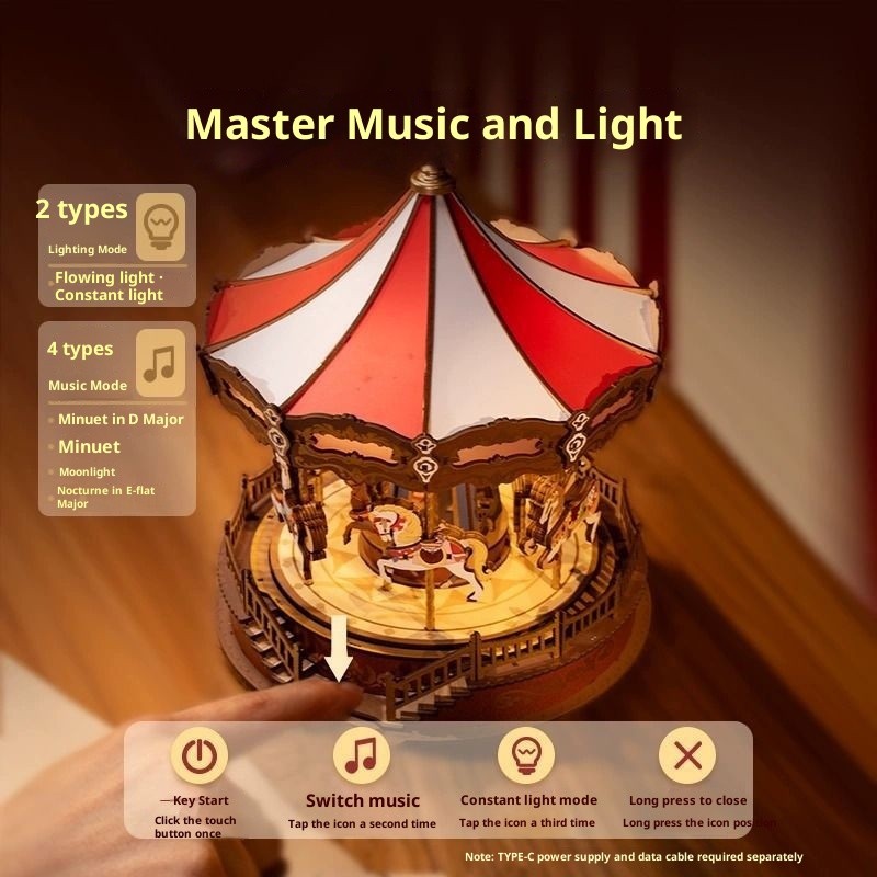 3D Wooden Puzzle  Classic Carousel