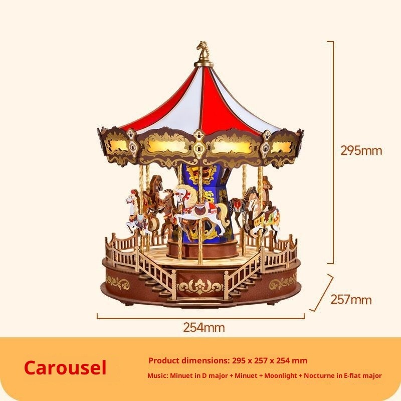 3D Wooden Puzzle  Classic Carousel