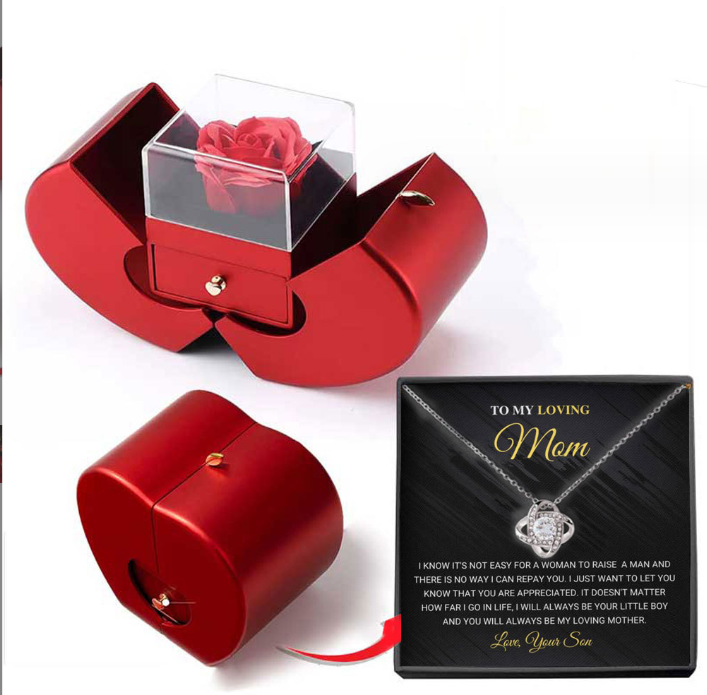 Rose Flower Box With Necklace