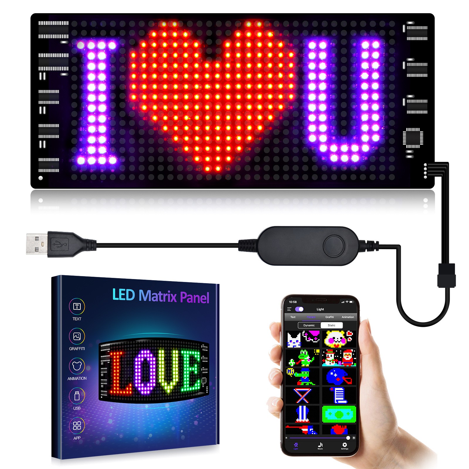 Car LED Sign DIY Programmable Scrolling LED Display