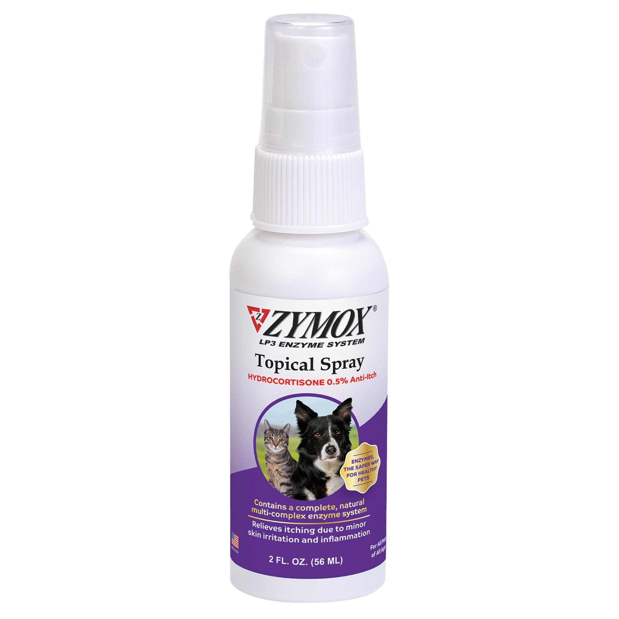 PET KING BRANDS Zymox Topical Hot Spot Spray for Dogs and Cats with .5% Hydrocortisone 2oz