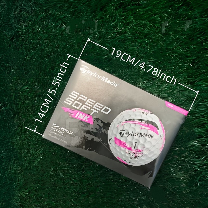 12pcs TaylorMade SpeedSoft Ink PNK GLB White/Pink Golf Balls