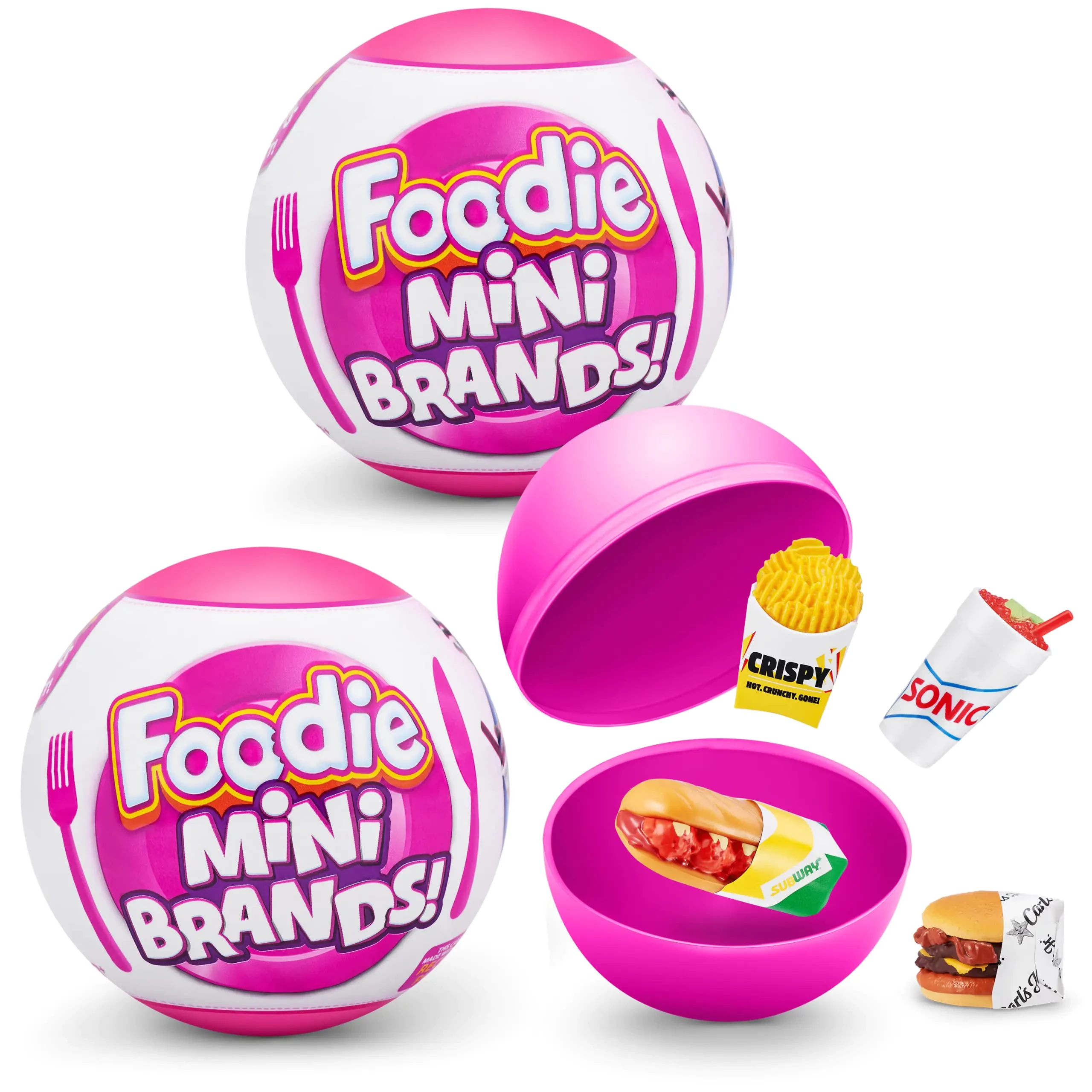 5 Surprise Foodie Mini Brands (2 Pack) by ZURU Mystery Capsule Real Miniature Brands Collectibles Fast Food Toys and Shopping Accessories