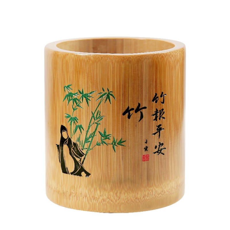 Bamboo Round Pen Container