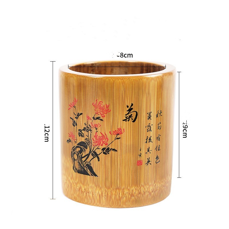 Bamboo Round Pen Container